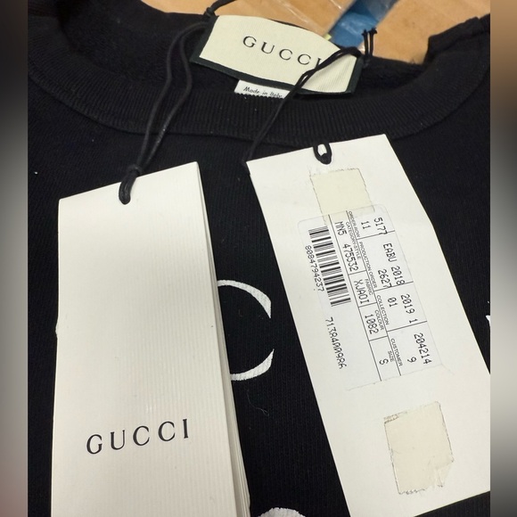 Gucci Lip and Logo Print Cotton Jersey Sweatshirt Sz S - Picture 9 of 10